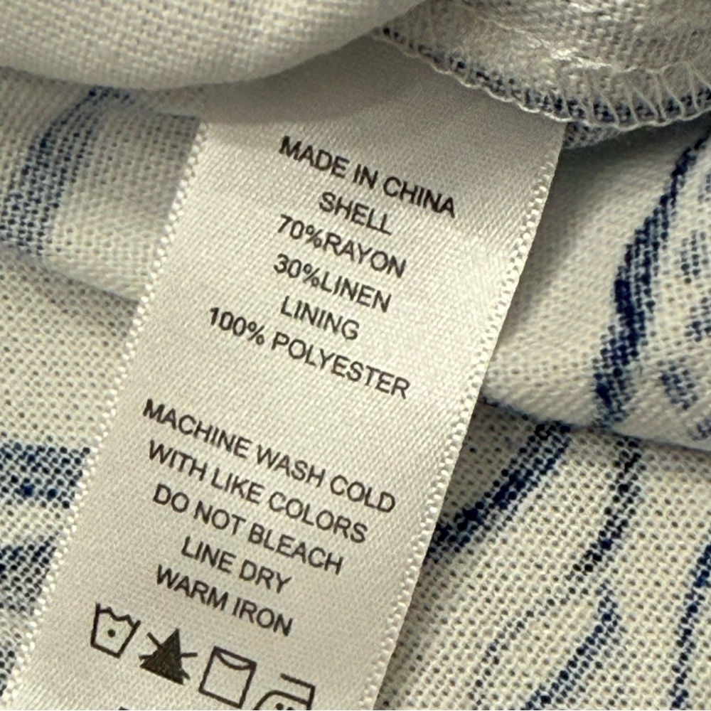 CeCe Linen Blend Tiered Dress Coastal Print Seashells Sun Starfish NWT Small - Picture 9 of 10